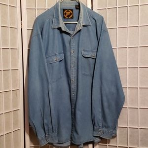 MEN'S FILA VINTAGE BLUE DENIM SHIRT SZ XXL